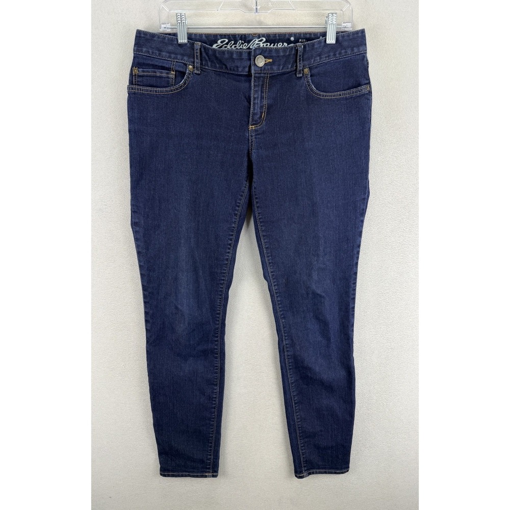 Eddie Bauer Jeans Women's‎ Sz 10 Slightly Curvy Skinny Low-Rise Blue Denim
